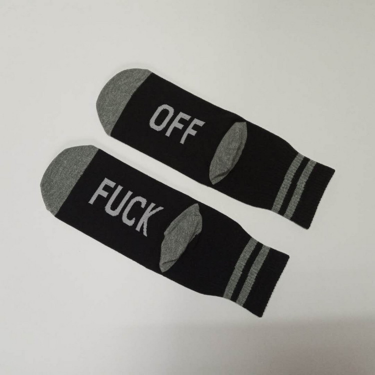 HOT FUCK OFF Cotton Jacquard Crew Socks Casual Socks Letters Cotton Socks Men Women Novelty Socks